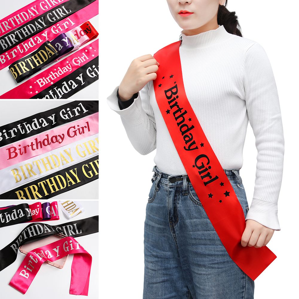 Birthday Sash Glitter - Birthday Girl Glitter Satin Sash Ribbons