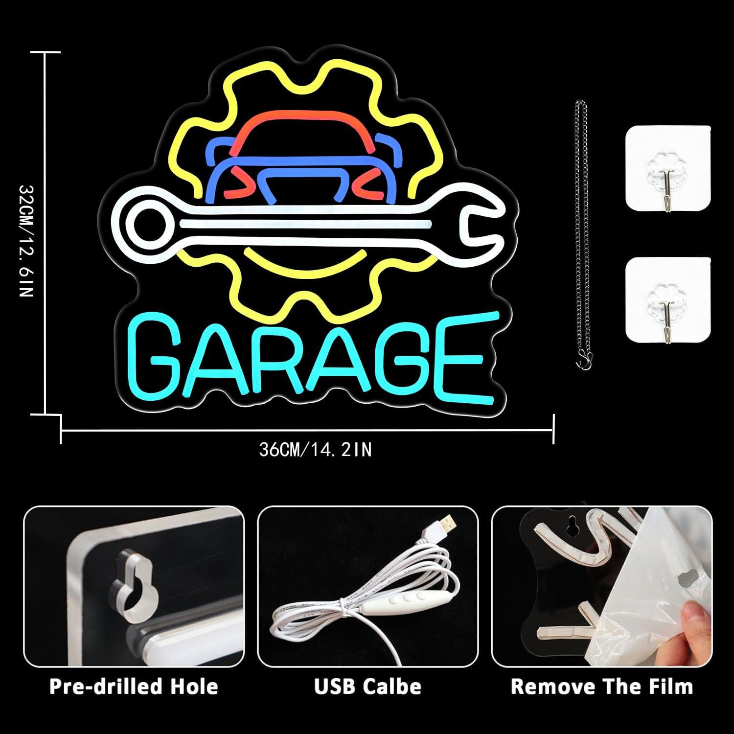 Garage Neon Sign USB Powered L - Neon Sign Party review and price