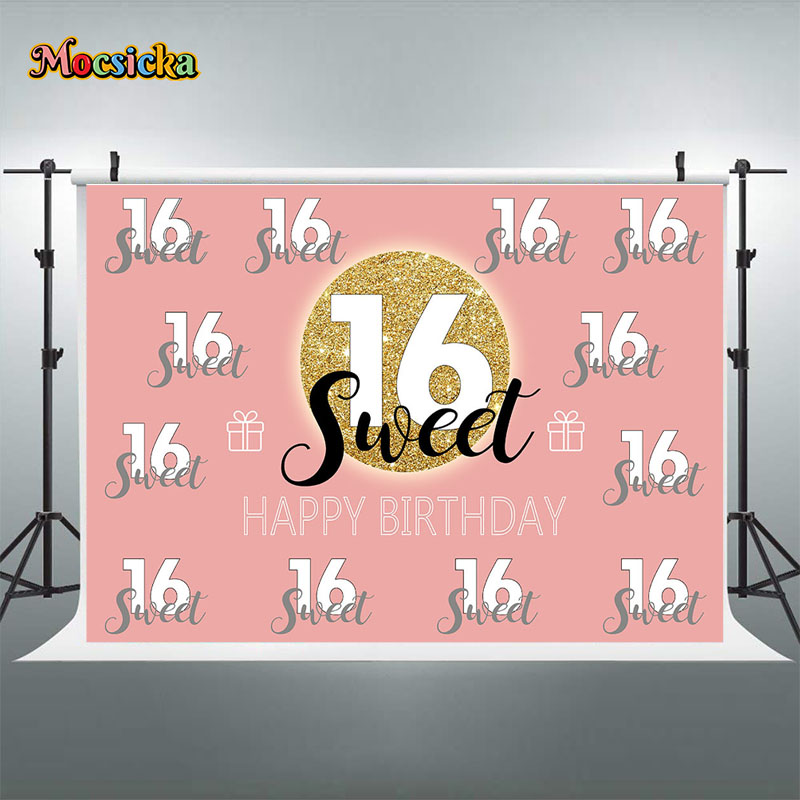 Mocsicka Sweet 16 Birthday Bac - Dessert Table Backdrop review and price