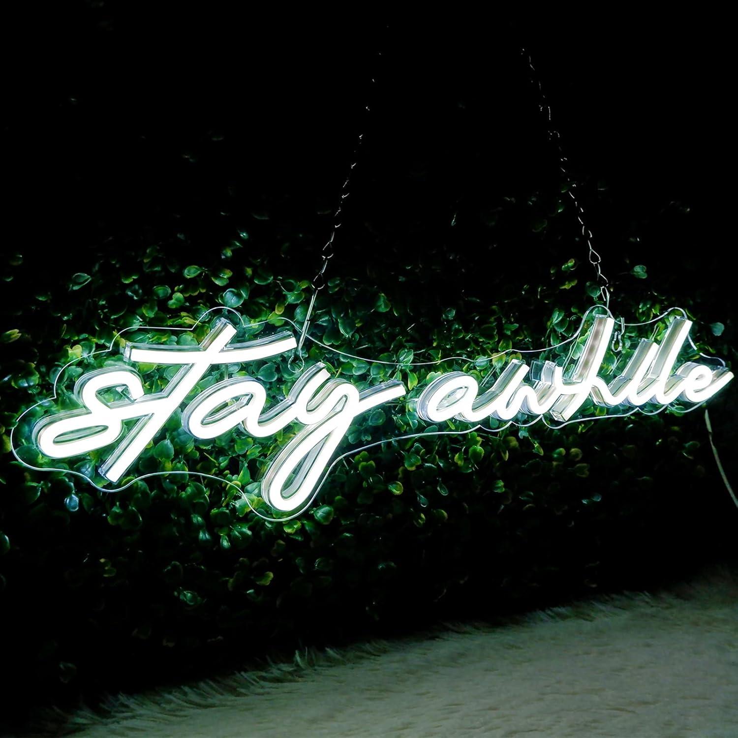 Stay Awhile Neon Signs USB Dim - Neon Sign Party review and price
