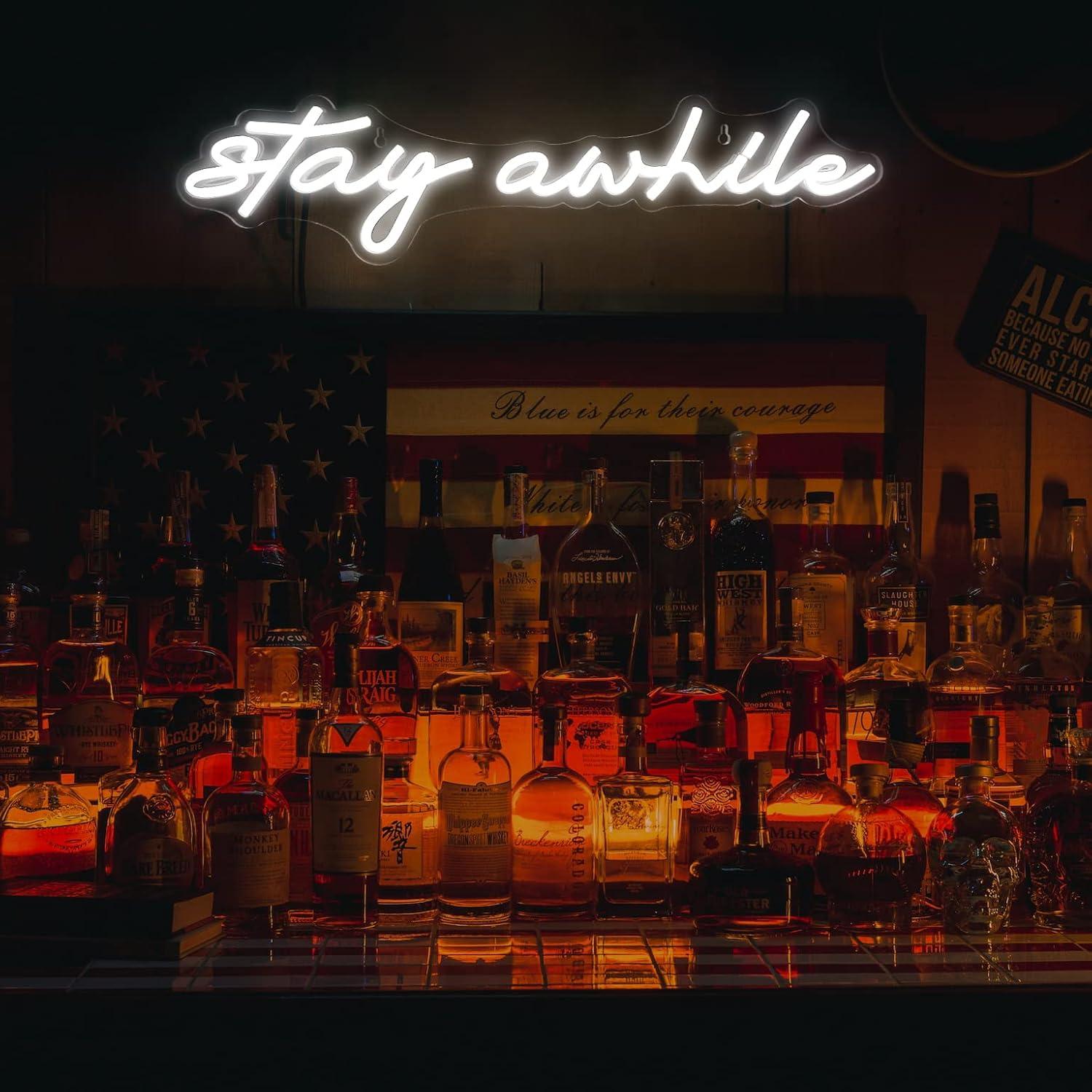 Stay Awhile Neon Signs USB Dim - Neon Sign Party review and price