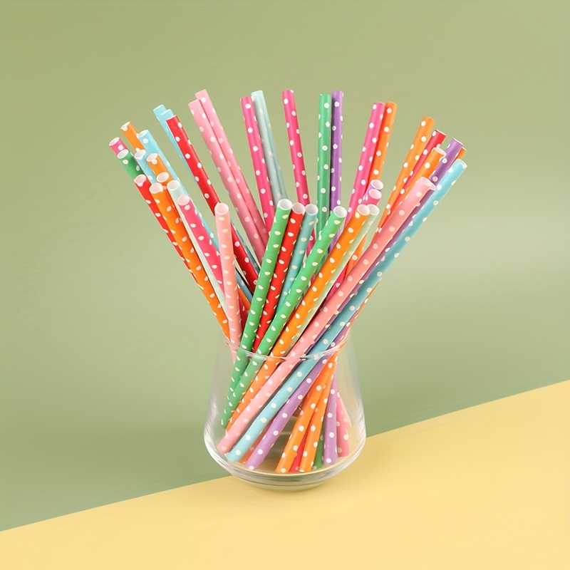 100pcs colorful disposable pap - Paper Straw Color review and price