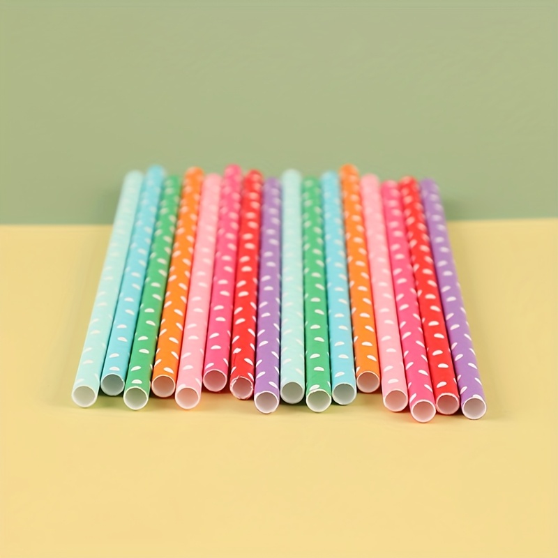 100pcs colorful disposable pap - Paper Straw Color review and price