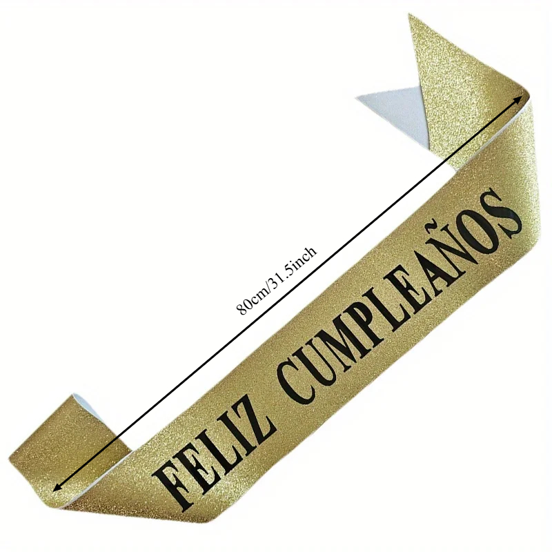 Gold Glitter Feliz Cumpleaños  - Birthday Sash Glitter review and price