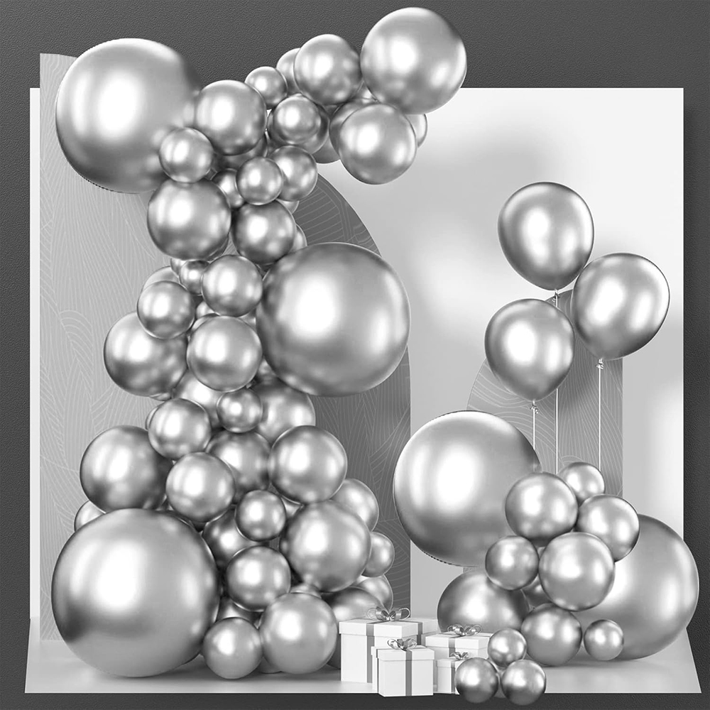 68Pcs Metallic Silver Balloons - Balloon Arch Kit review and price