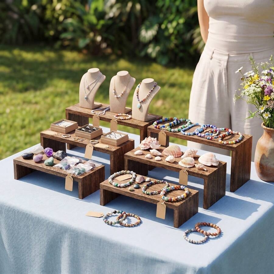 6pcs Display Wood Stand, Woode - Cupcake Stand Tier review and price